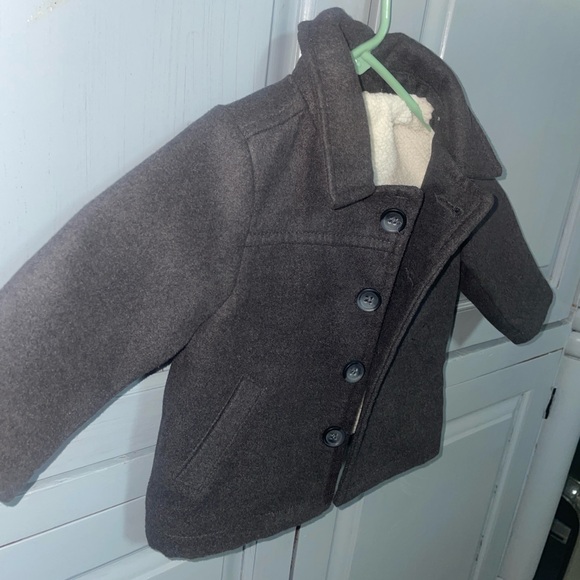 Old Navy Boys Jacket Coat Gray Button Long Sleeve 6-12 Months - Picture 3 of 8